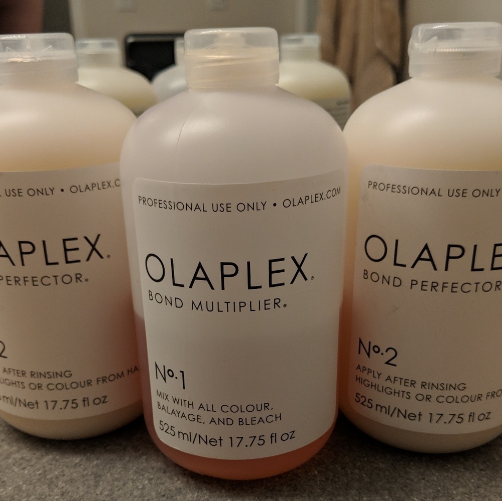2 Olaplex treatments. Barcodes shown for authentic